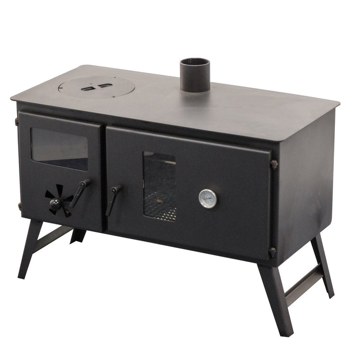 large cooking oven with grill and chimney for dome tent