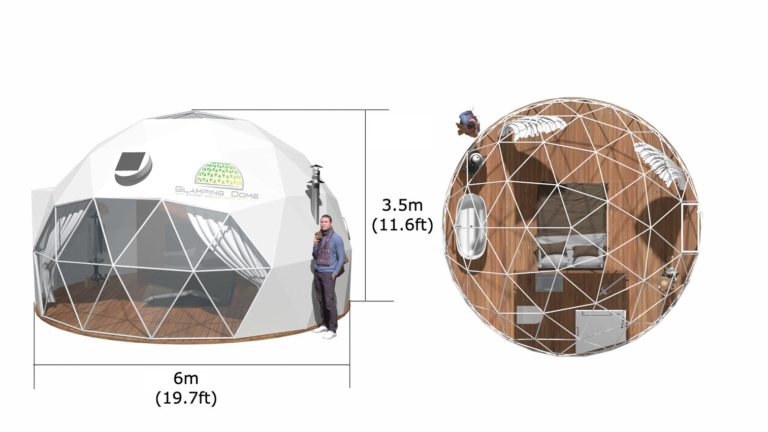 dome tent size and height