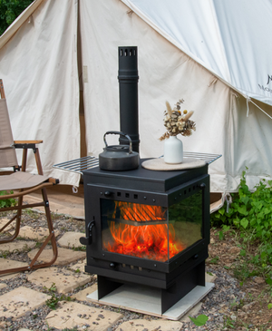 luxury wood burning stove for glamping dome
