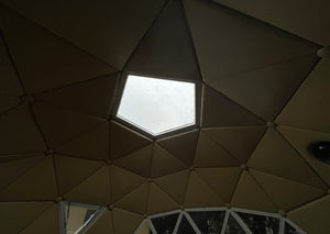 glass skylight window for geodesic dome