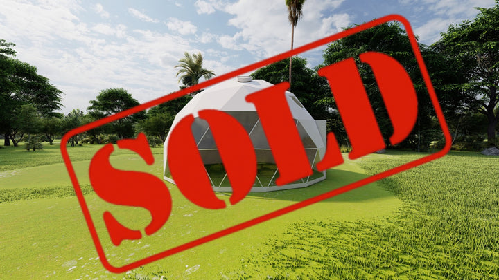 23 ft (7 m) Geodesic Dome Tent with accessories - SOLD in Alberta CANADA - Glamping Dome Store