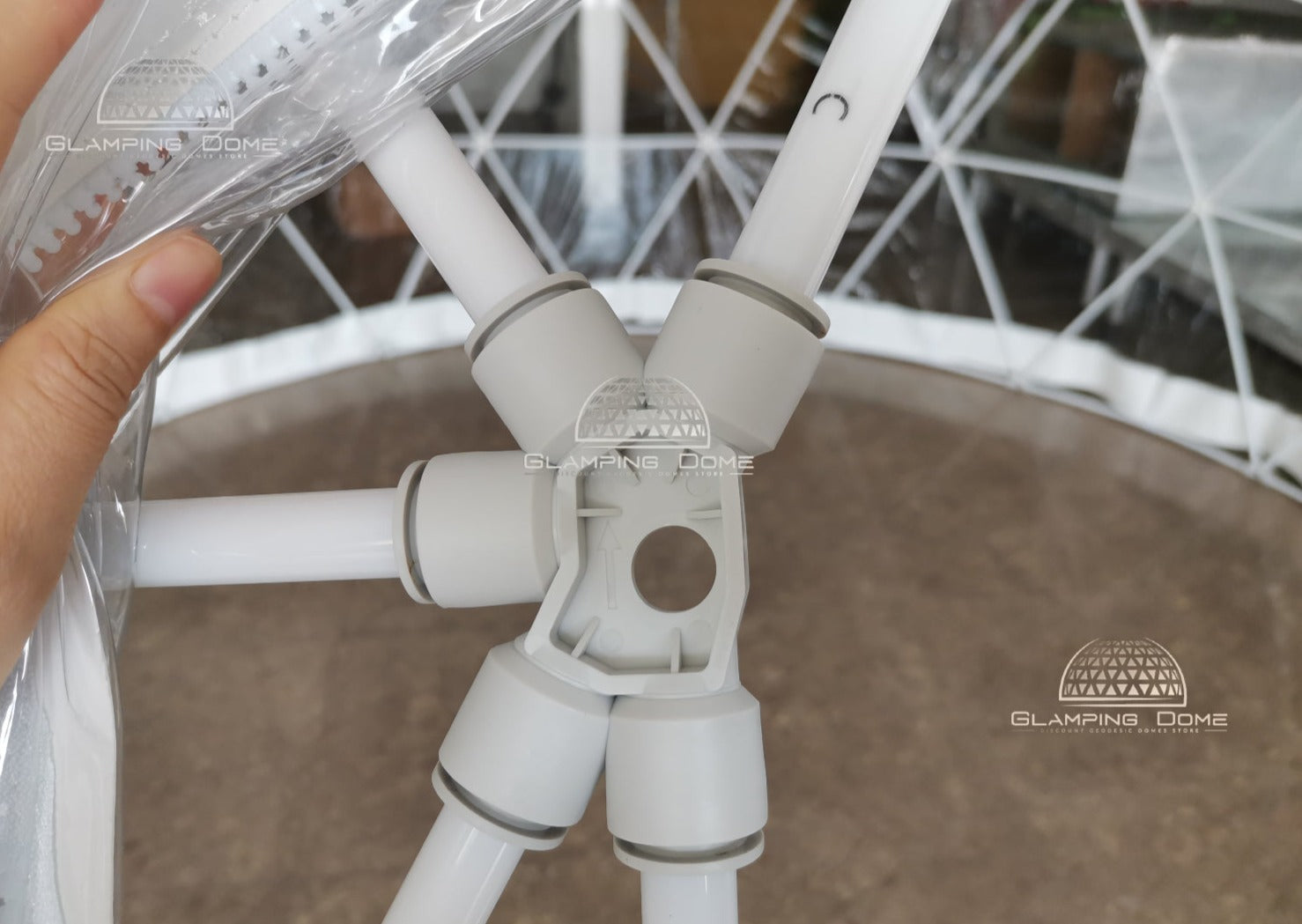 connectors on geodesic dome tent