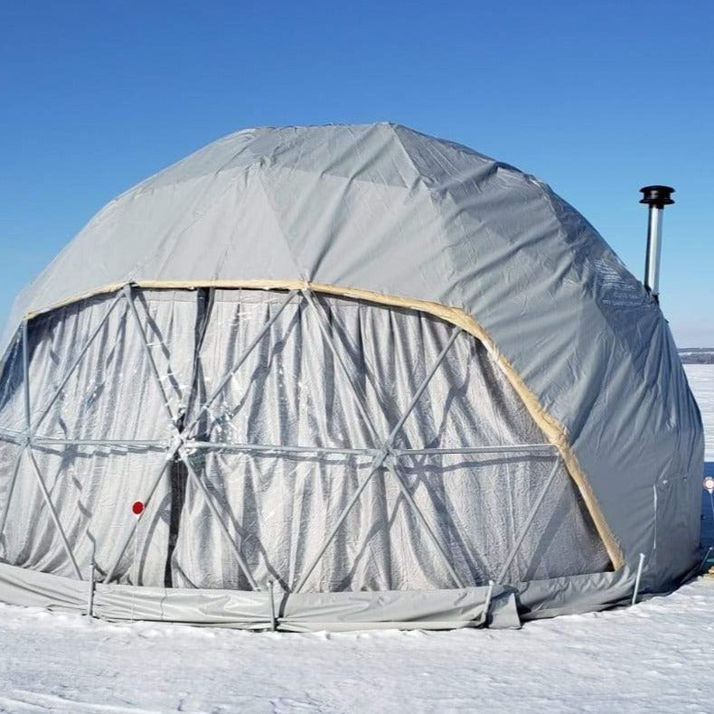 winter insulated geodesic dome