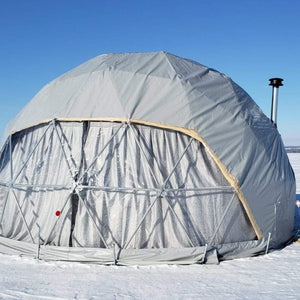 winter insulated geodesic dome