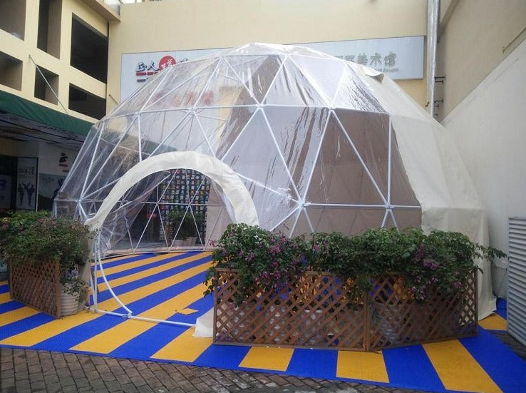 Images/video of the dome in assembly before shipping - Glamping Dome Store