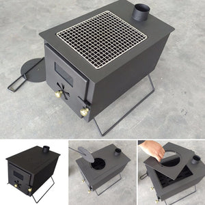 Camping Stove with Hot Water Tank - Glamping Dome Store